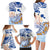 Hawaiki Nui Va'a Solo French Polynesia Family Matching Long Sleeve Bodycon Dress and Hawaiian Shirt Blue Color