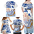 Hawaiki Nui Va'a Solo French Polynesia Family Matching Off Shoulder Maxi Dress and Hawaiian Shirt Blue Color