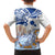 Hawaiki Nui Va'a Solo French Polynesia Family Matching Off Shoulder Short Dress and Hawaiian Shirt Blue Color