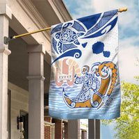Hawaiki Nui Va'a Solo French Polynesia Garden Flag Blue Color LT03 House Flag Blue - Polynesian Pride