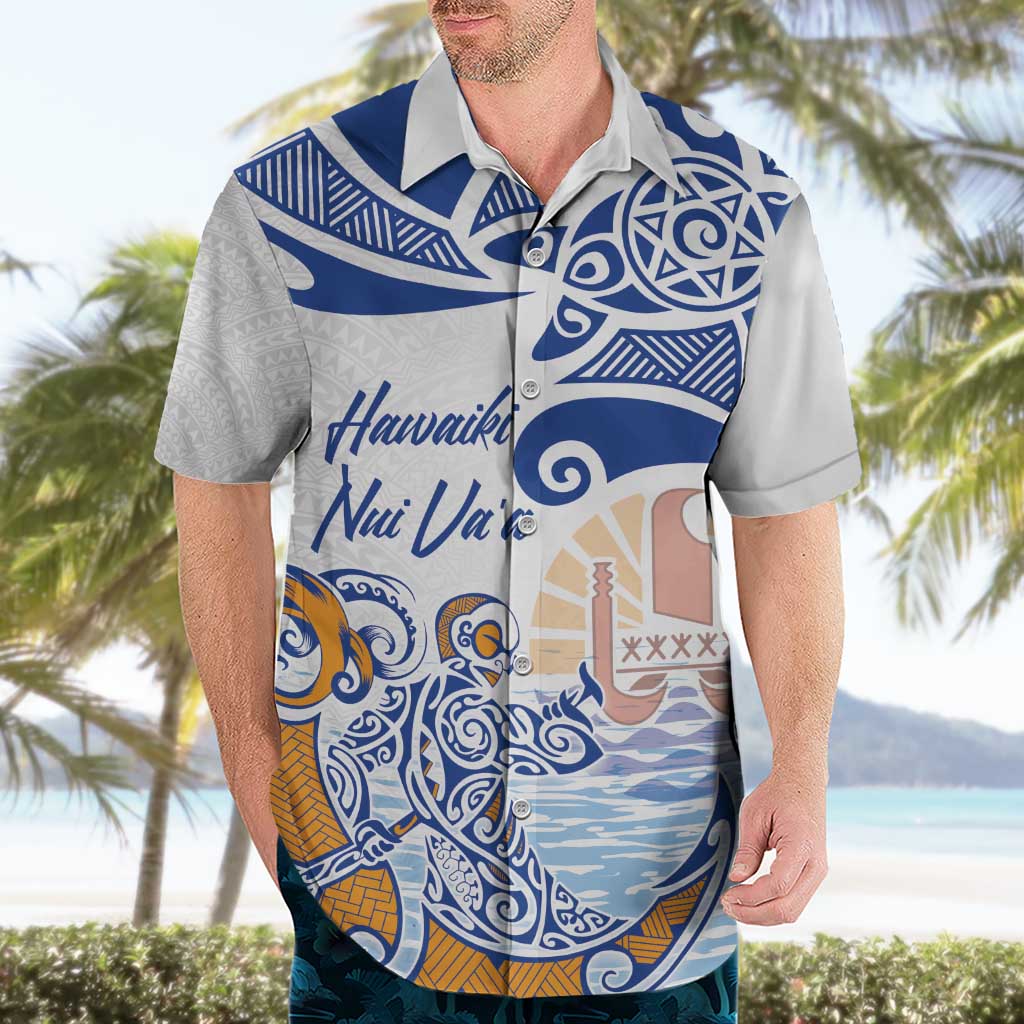 Hawaiki Nui Va'a Solo French Polynesia Hawaiian Shirt Blue Color LT03 - Polynesian Pride