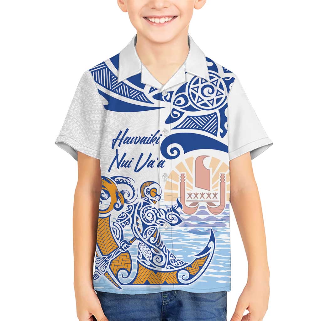 Hawaiki Nui Va'a Solo French Polynesia Hawaiian Shirt Blue Color LT03 - Polynesian Pride