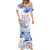 Hawaiki Nui Va'a Solo French Polynesia Mermaid Dress Blue Color