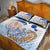 Hawaiki Nui Va'a Solo French Polynesia Quilt Bed Set Blue Color