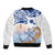 Hawaiki Nui Va'a Solo French Polynesia Sleeve Zip Bomber Jacket Blue Color