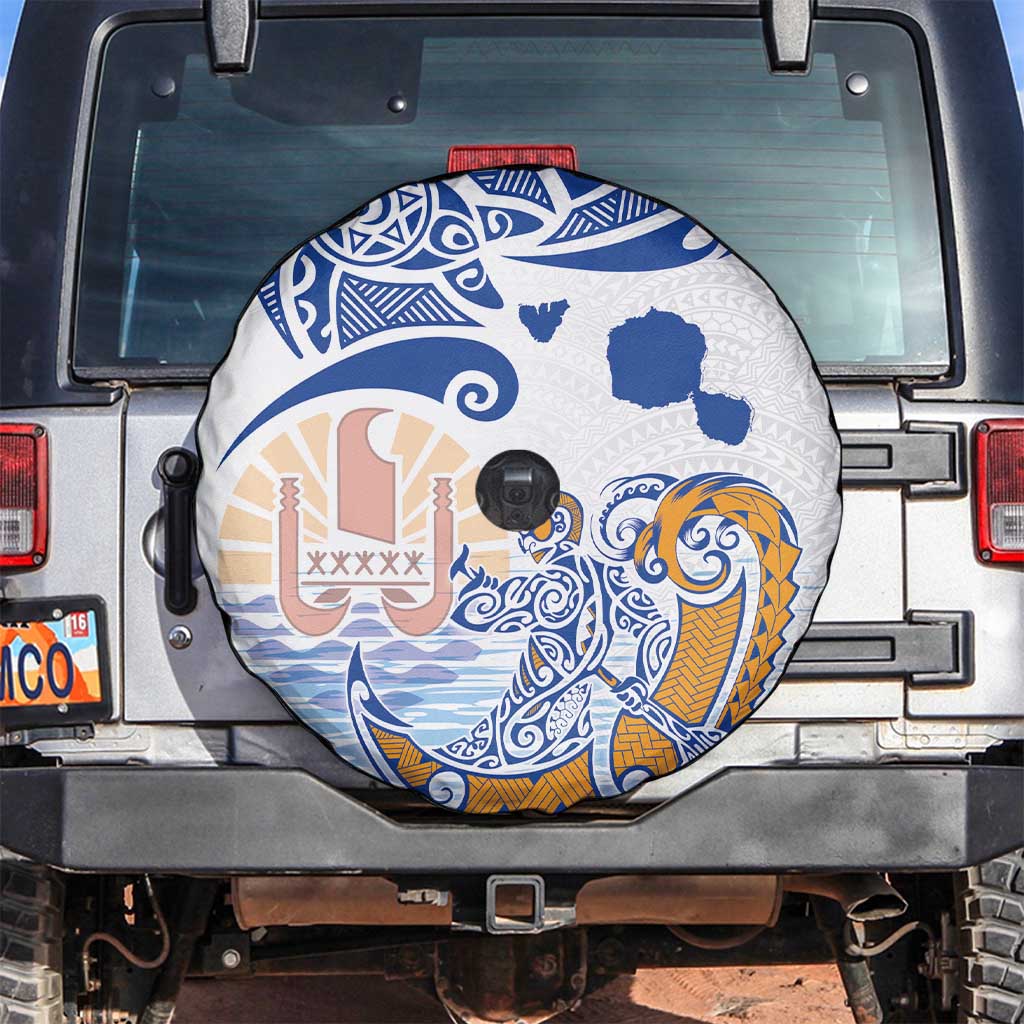 Hawaiki Nui Va'a Solo French Polynesia Spare Tire Cover Blue Color LT03 Blue - Polynesian Pride