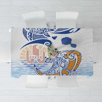 Hawaiki Nui Va'a Solo French Polynesia Tablecloth Blue Color LT03 Blue - Polynesian Pride
