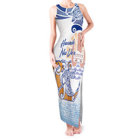 Hawaiki Nui Va'a Solo French Polynesia Tank Maxi Dress Blue Color LT03 Women Blue - Polynesian Pride