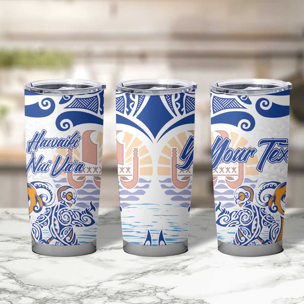 Hawaiki Nui Va'a Solo French Polynesia Tumbler Cup Blue Color LT03 - Polynesian Pride
