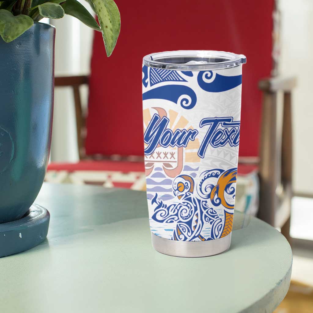Hawaiki Nui Va'a Solo French Polynesia Tumbler Cup Blue Color LT03 - Polynesian Pride