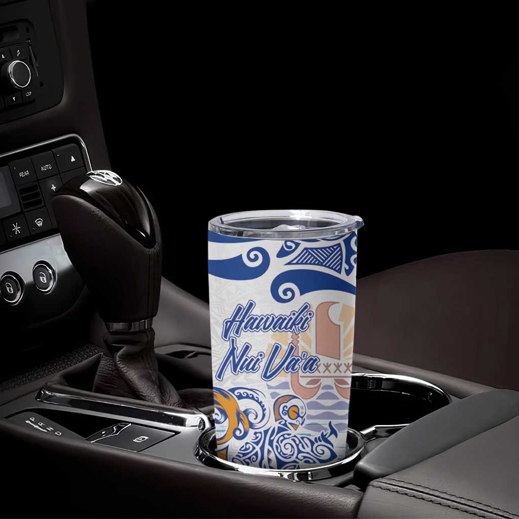 Hawaiki Nui Va'a Solo French Polynesia Tumbler Cup Blue Color LT03 - Polynesian Pride