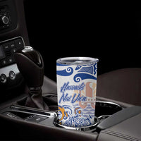 Hawaiki Nui Va'a Solo French Polynesia Tumbler Cup Blue Color LT03 - Polynesian Pride