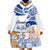 Hawaiki Nui Va'a Solo French Polynesia Wearable Blanket Hoodie Blue Color