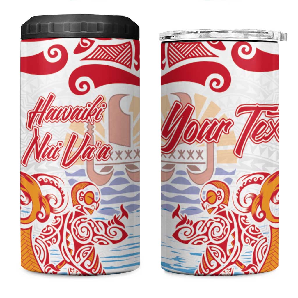 Hawaiki Nui Va'a Solo French Polynesia 4 in 1 Can Cooler Tumbler Red Color