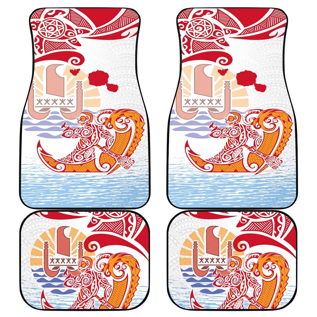 Hawaiki Nui Va'a Solo French Polynesia Car Mats Red Color LT03 - Polynesian Pride