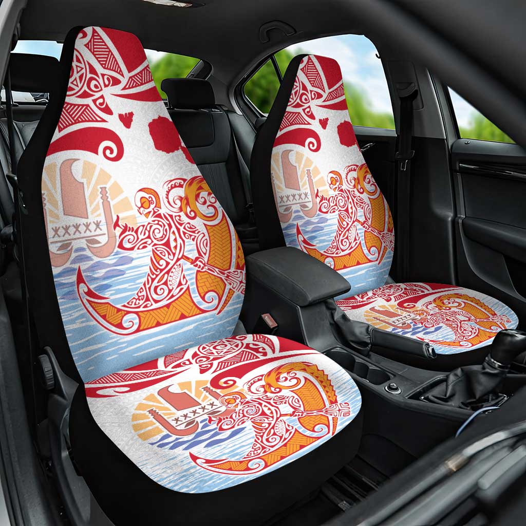 Hawaiki Nui Va'a Solo French Polynesia Car Seat Cover Red Color