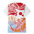 Hawaiki Nui Va'a Solo French Polynesia Family Matching Puletasi and Hawaiian Shirt Red Color