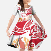 Hawaiki Nui Va'a Solo French Polynesia Family Matching Tank Maxi Dress and Hawaiian Shirt Red Color