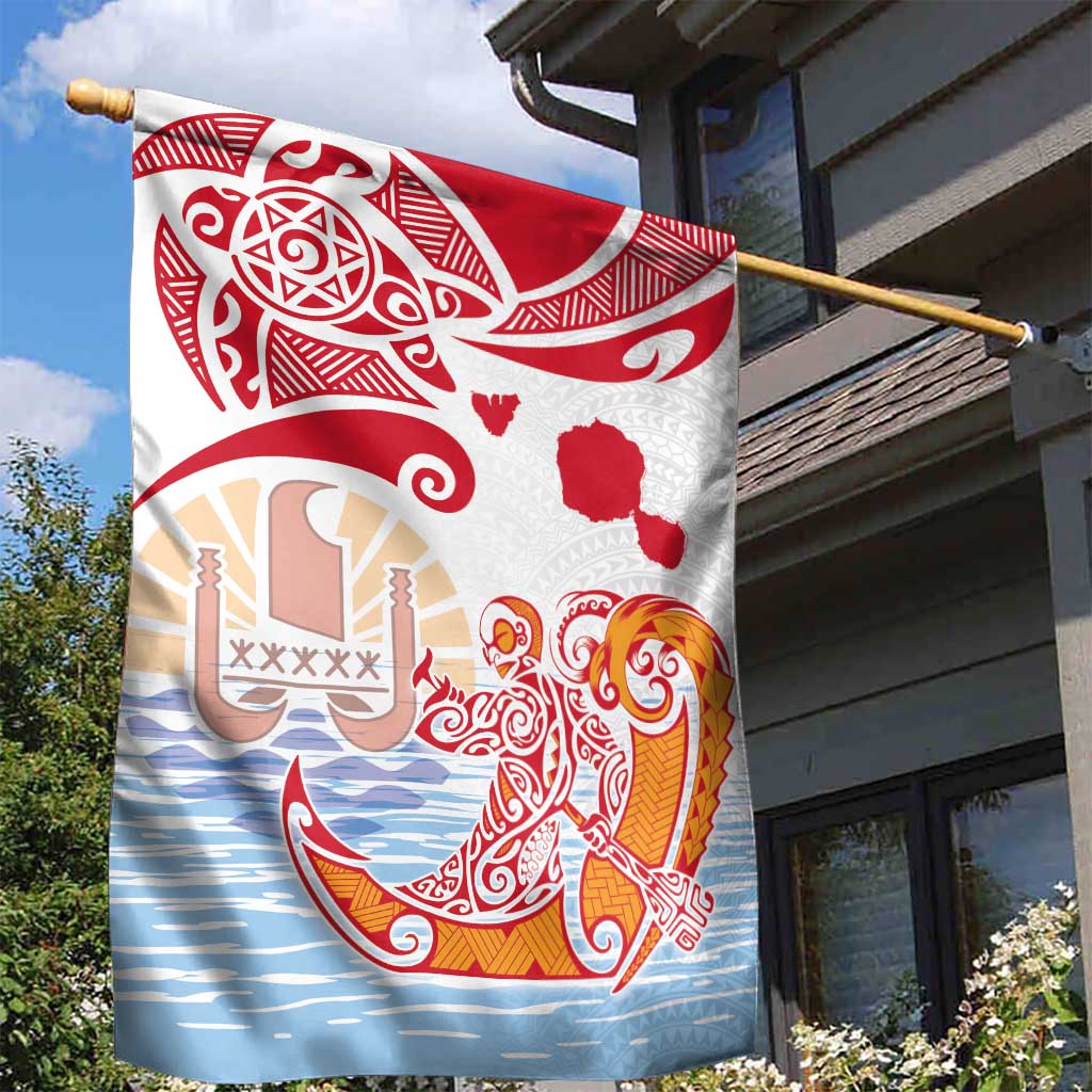 Hawaiki Nui Va'a Solo French Polynesia Garden Flag Red Color LT03 - Polynesian Pride