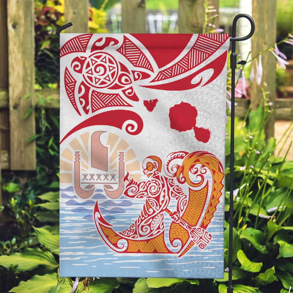 Hawaiki Nui Va'a Solo French Polynesia Garden Flag Red Color LT03 Garden Flag Red - Polynesian Pride