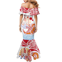 Hawaiki Nui Va'a Solo French Polynesia Mermaid Dress Red Color