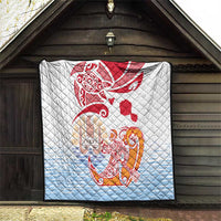 Hawaiki Nui Va'a Solo French Polynesia Quilt Red Color