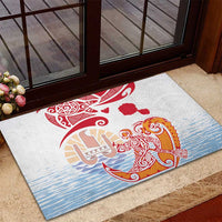 Hawaiki Nui Va'a Solo French Polynesia Rubber Doormat Red Color LT03 - Polynesian Pride