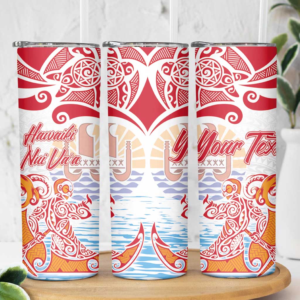 Hawaiki Nui Va'a Solo French Polynesia Skinny Tumbler Red Color