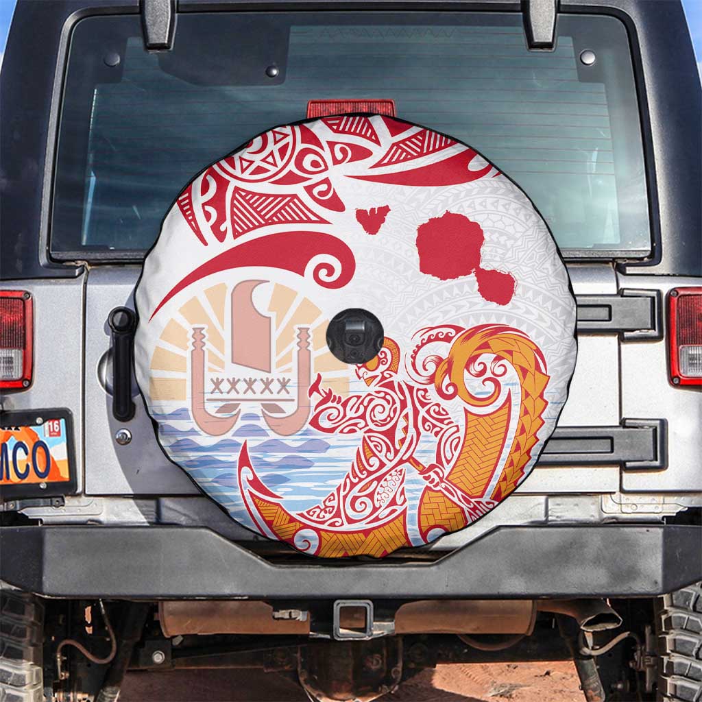Hawaiki Nui Va'a Solo French Polynesia Spare Tire Cover Red Color LT03 Red - Polynesian Pride