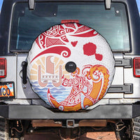Hawaiki Nui Va'a Solo French Polynesia Spare Tire Cover Red Color LT03 Red - Polynesian Pride