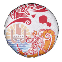 Hawaiki Nui Va'a Solo French Polynesia Spare Tire Cover Red Color LT03 - Polynesian Pride