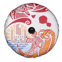 Hawaiki Nui Va'a Solo French Polynesia Spare Tire Cover Red Color LT03 - Polynesian Pride