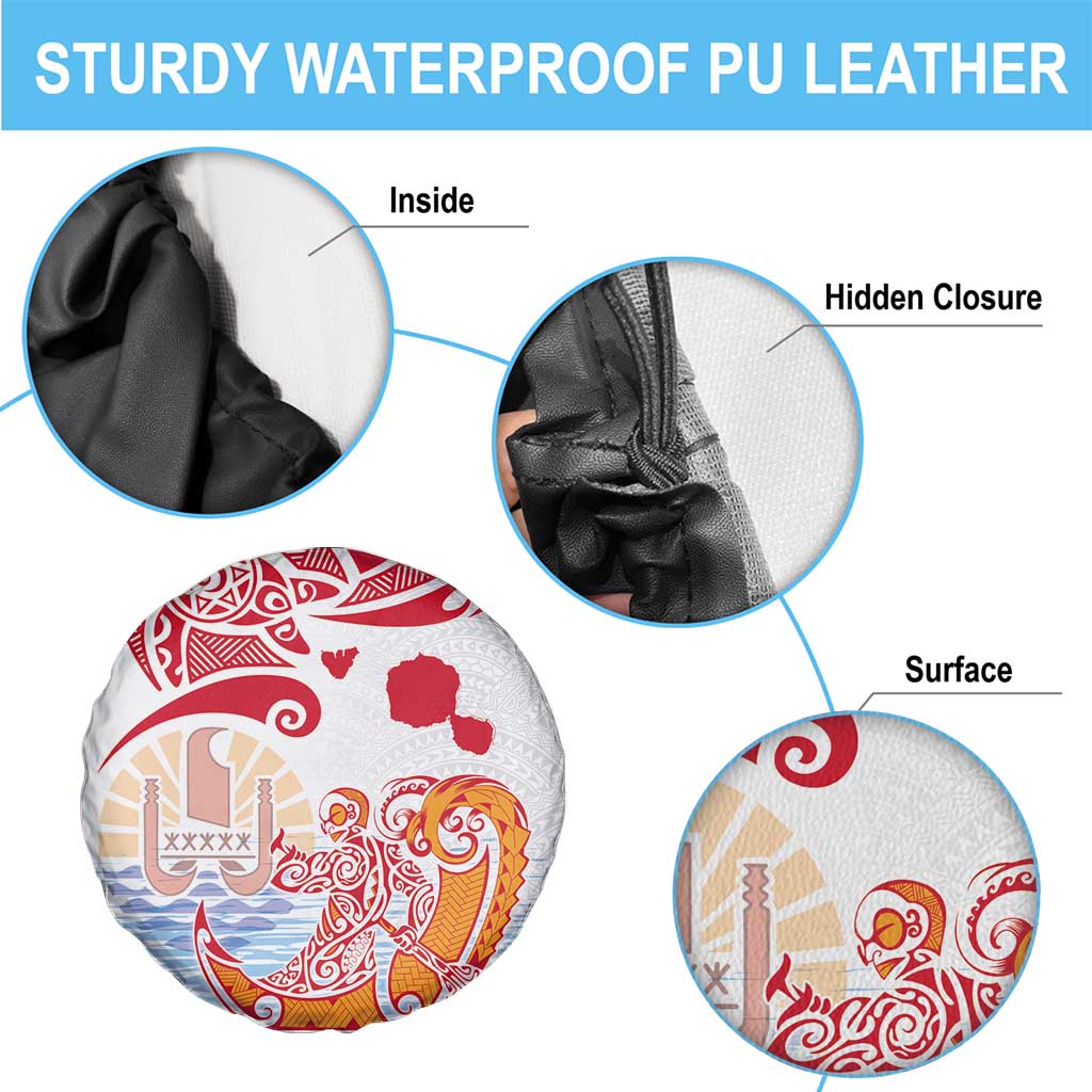 Hawaiki Nui Va'a Solo French Polynesia Spare Tire Cover Red Color LT03 - Polynesian Pride