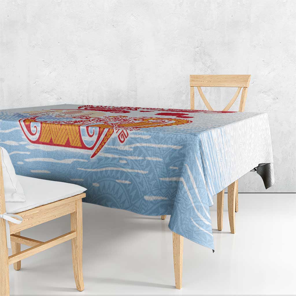 Hawaiki Nui Va'a Solo French Polynesia Tablecloth Red Color LT03 - Polynesian Pride
