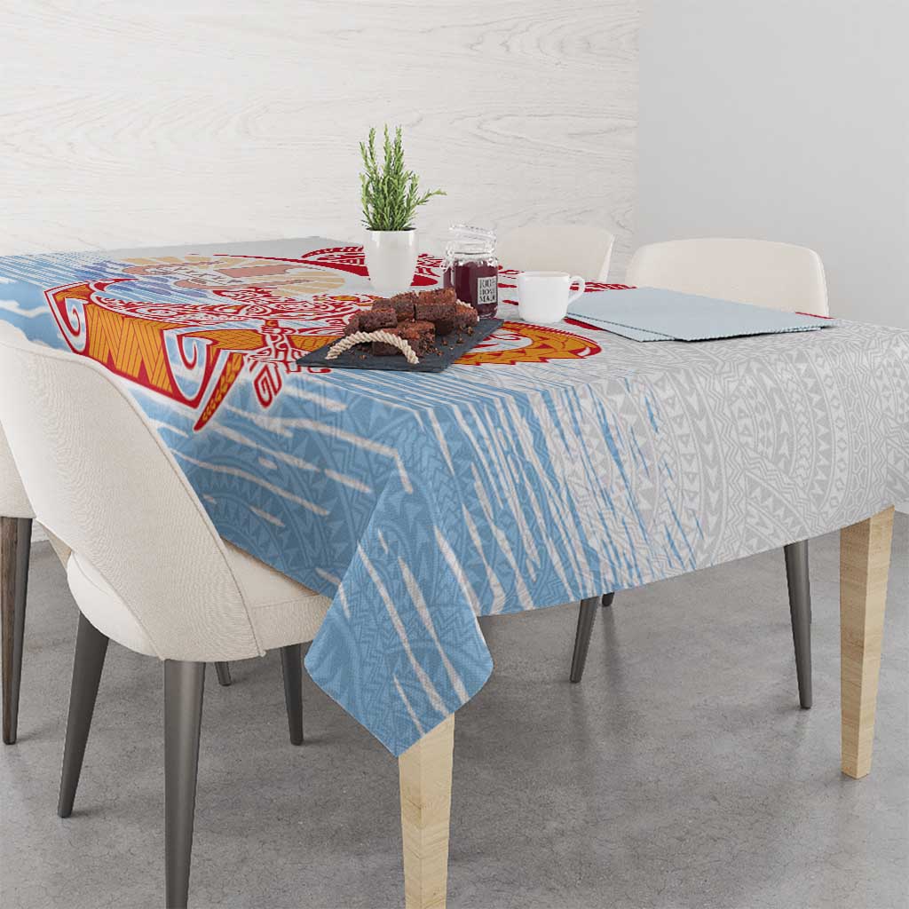Hawaiki Nui Va'a Solo French Polynesia Tablecloth Red Color LT03 - Polynesian Pride