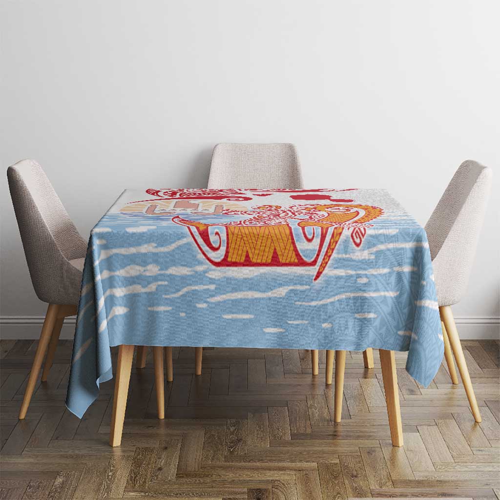 Hawaiki Nui Va'a Solo French Polynesia Tablecloth Red Color LT03 - Polynesian Pride