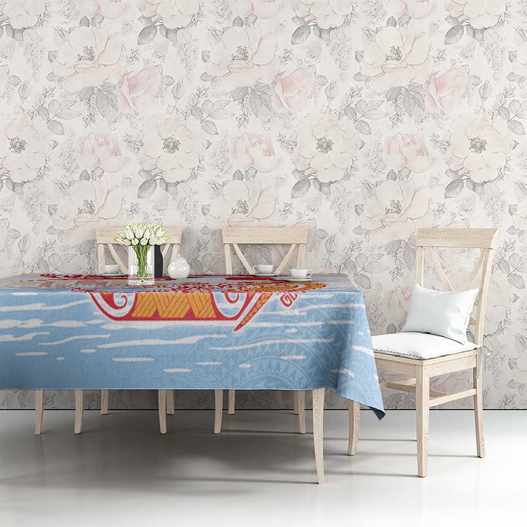 Hawaiki Nui Va'a Solo French Polynesia Tablecloth Red Color LT03 - Polynesian Pride