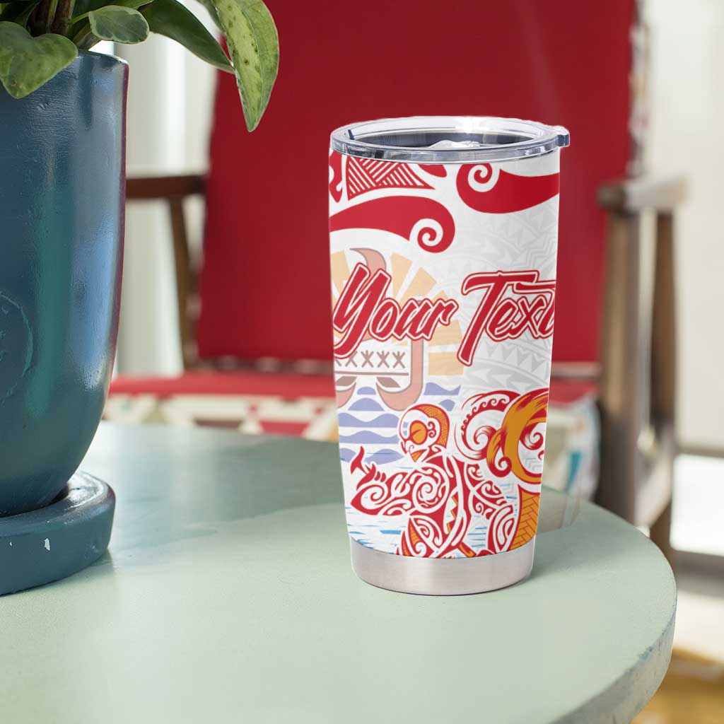 Hawaiki Nui Va'a Solo French Polynesia Tumbler Cup Red Color LT03 - Polynesian Pride