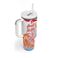 Hawaiki Nui Va'a Solo French Polynesia Tumbler With Handle Red Color LT03 - Polynesian Pride