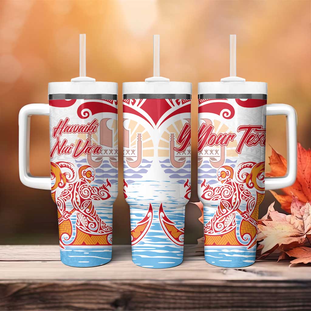 Hawaiki Nui Va'a Solo French Polynesia Tumbler With Handle Red Color LT03 - Polynesian Pride