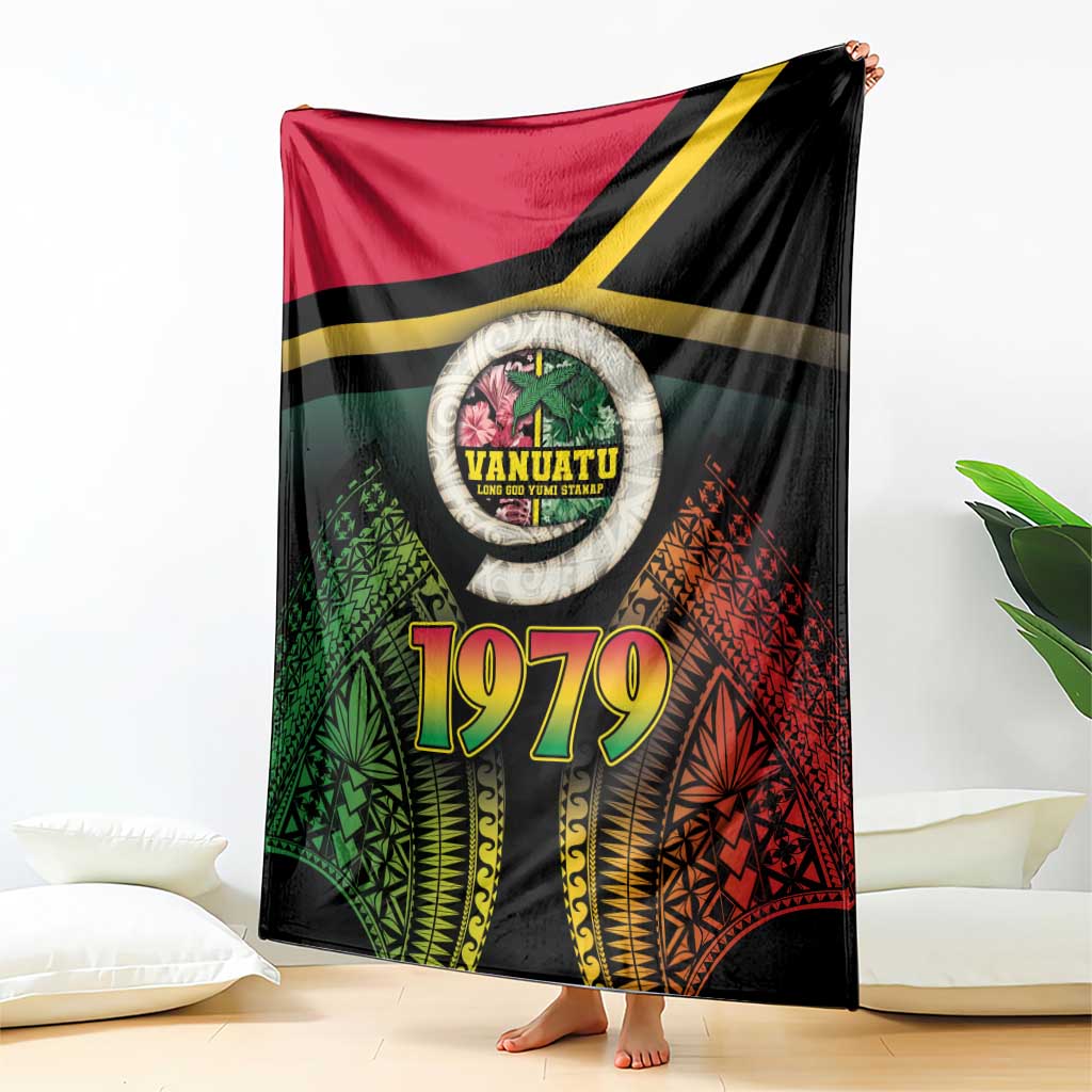 Vanuatu Constitution Day Blanket Polynesian Tattoo and Pig Tusk Since 1979 LT03 - Polynesian Pride