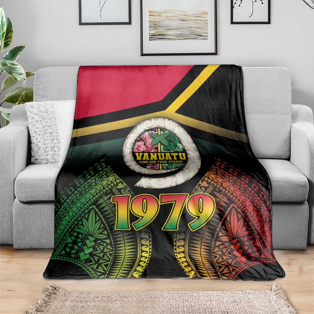 Vanuatu Constitution Day Blanket Polynesian Tattoo and Pig Tusk Since 1979 LT03 - Polynesian Pride
