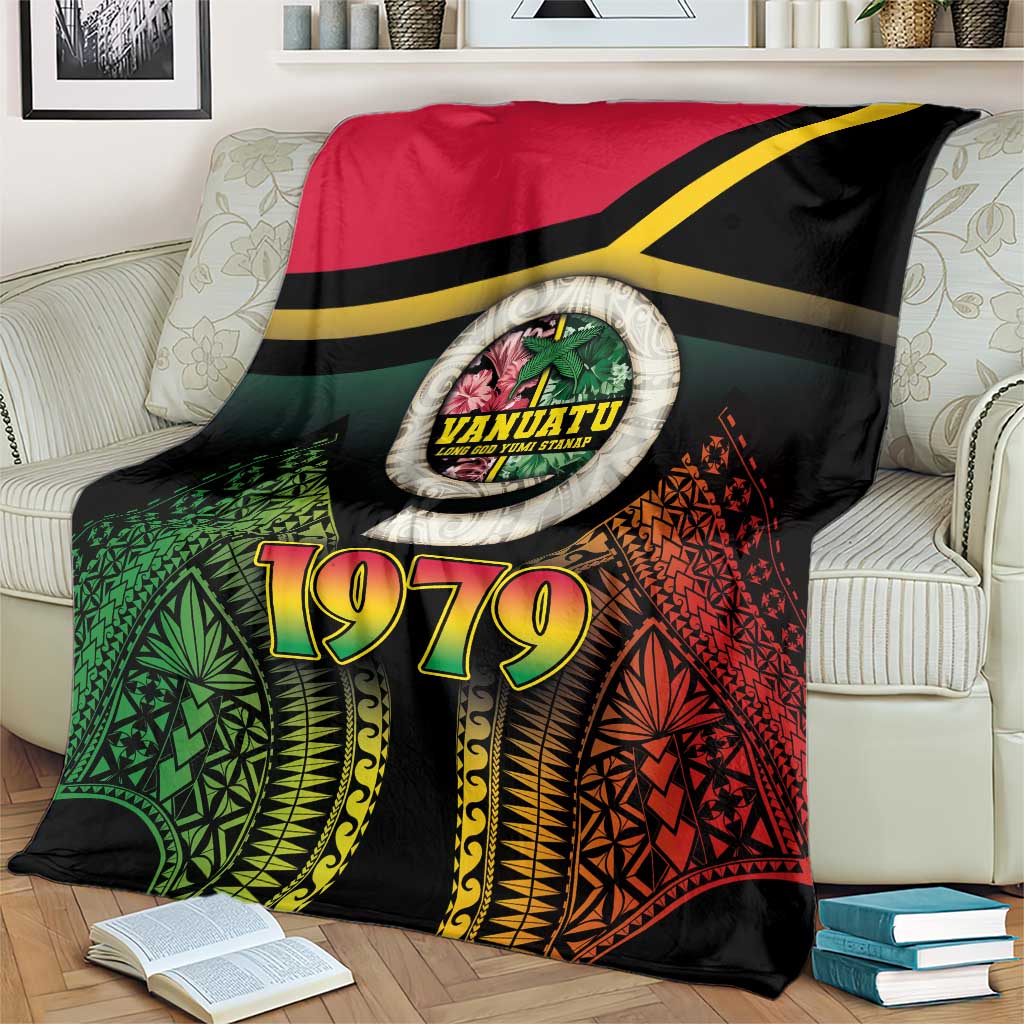 Vanuatu Constitution Day Blanket Polynesian Tattoo and Pig Tusk Since 1979 LT03 - Polynesian Pride