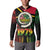 Vanuatu Constitution Day Button Sweatshirt Polynesian Tattoo and Pig Tusk Since 1979