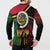 Vanuatu Constitution Day Button Sweatshirt Polynesian Tattoo and Pig Tusk Since 1979