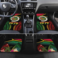 Vanuatu Constitution Day Car Mats Polynesian Tattoo and Pig Tusk Since 1979 LT03 Set 4pcs Black - Polynesian Pride