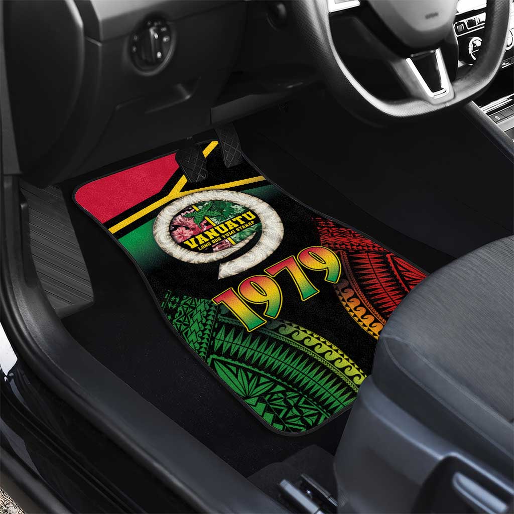 Vanuatu Constitution Day Car Mats Polynesian Tattoo and Pig Tusk Since 1979 LT03 - Polynesian Pride