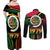 Vanuatu Constitution Day Couples Matching Off Shoulder Maxi Dress and Long Sleeve Button Shirt Polynesian Tattoo and Pig Tusk Since 1979