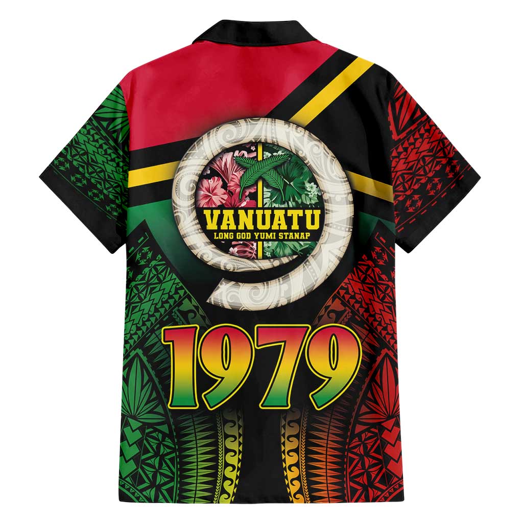 Vanuatu Constitution Day Hawaiian Shirt Polynesian Tattoo and Pig Tusk Since 1979 LT03 - Polynesian Pride