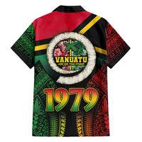 Vanuatu Constitution Day Hawaiian Shirt Polynesian Tattoo and Pig Tusk Since 1979 LT03 - Polynesian Pride